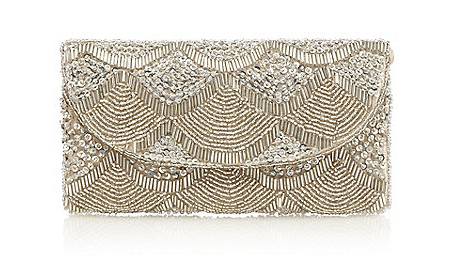 debenhams silver clutch bag