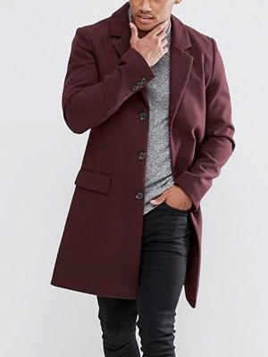 mens overcoat burgundy