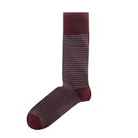 Burgundy striped socks for grey suits