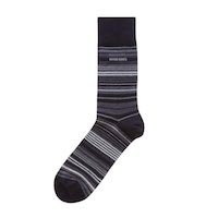 Black and grey striped socks for black suits