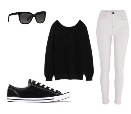 outfits with black and white converse
