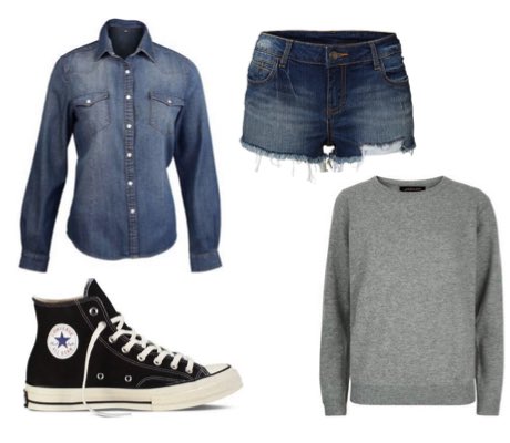 blue converse denim jeans inspired high tops canvas shoes