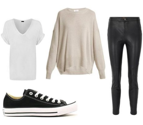 outfits with black converse shoes