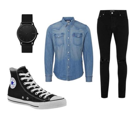 black converse mens outfit