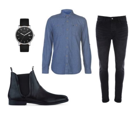 black chelsea boots mens outfit